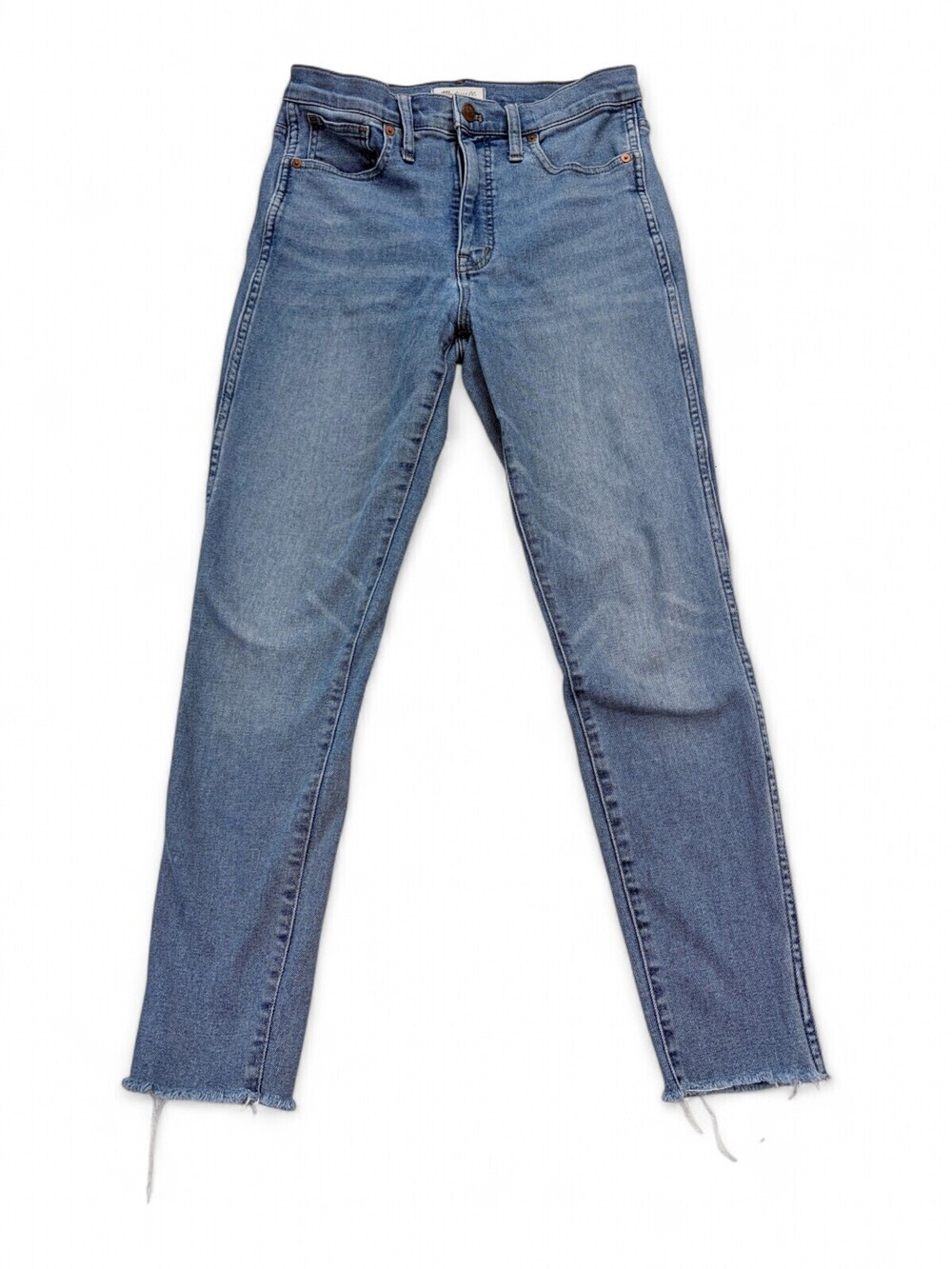 Madewell 10-inch High-Rise Skinny Jeans Size 28 Light Wash Frayed Hem